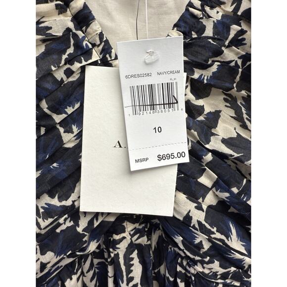 ALC Women’s Size 10 Romy Pleated Maxi Dress in Cream & Navy Floral NWT $695 - Picture 16 of 16
